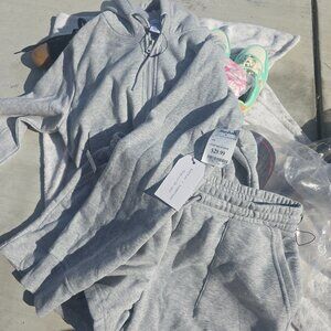 Sweat short and crop zip hoodie